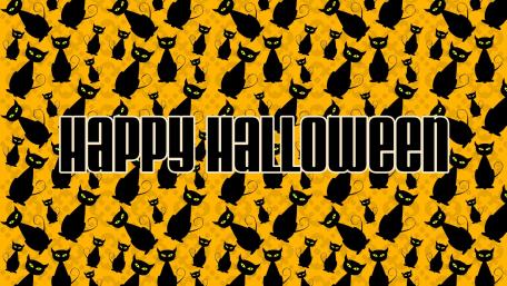 Spooky Black Cats for Halloween Celebration wallpaper