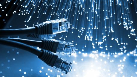 High-Speed Connection with Fiber Optics and Ethernet Cables wallpaper