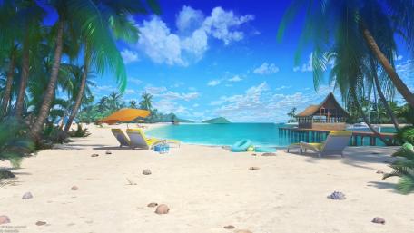 Summer Fantasy Beachside Escape wallpaper