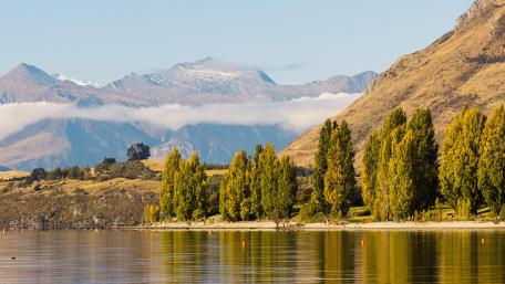 Serene Mountain River Landscape Wallpaper wallpaper