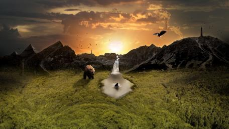 Majestic Wilderness in a Dream World wallpaper