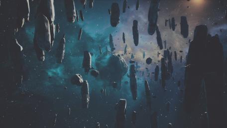 Falling asteroid wallpaper