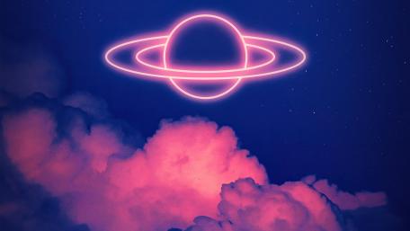Neon planet wallpaper