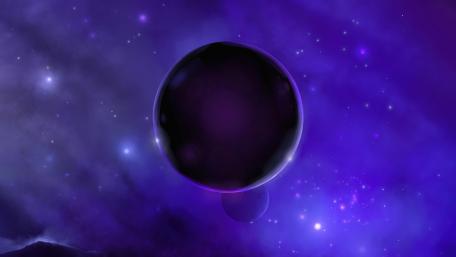 Mysterious Purple Planet in Space Art wallpaper