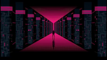 Neon Labyrinth Exploration wallpaper