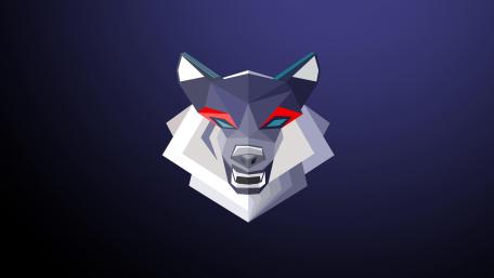 Geometric Wolf Art in the Shadows wallpaper