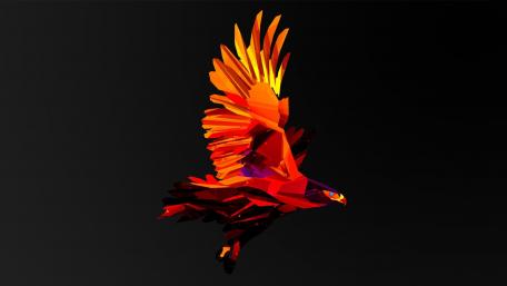 Crimson Flight Minimalist Eagle wallpaper