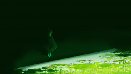 Mystical Green Child in an Enchanted World wallpaper