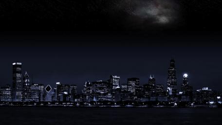 Chicago night cityscape wallpaper
