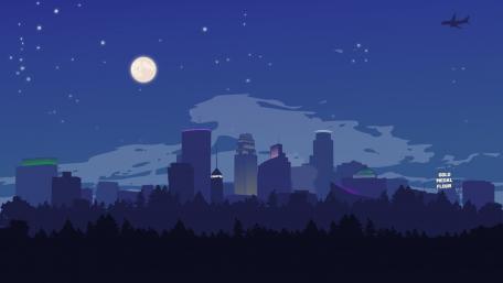 Celestial Cityscape Under the Moonlight wallpaper