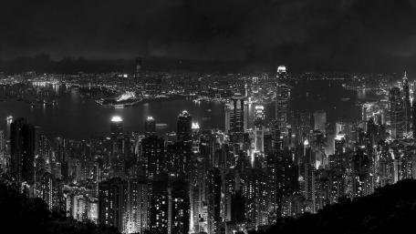 Hong Kong from Victoria Peak Monochrome photography wallpaper