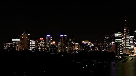 Stunning Cityscape Illuminated at Night wallpaper
