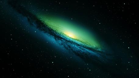 Green Galaxy Wonder in Space wallpaper
