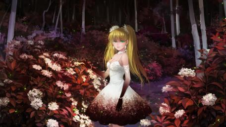 Enchanted Beauty in a Forest Garden wallpaper