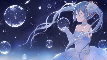 Floating Melodies in the Starry Night wallpaper