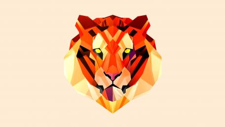Bold Geometric Tiger Art for Minimalist Spaces wallpaper