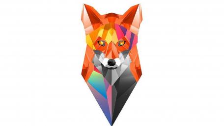 Vibrant Fox Geometric Art Wallpaper wallpaper