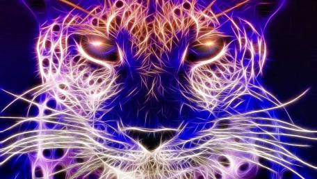 Neon Cheetah Dreamscape wallpaper
