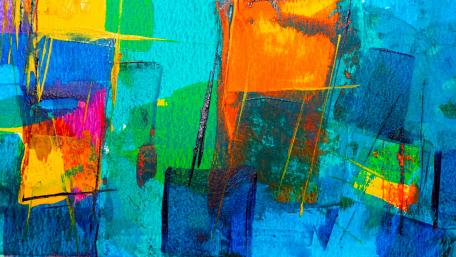 Blue and Orange Abstract Painting wallpaper
