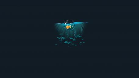Funny Fish Adventures in the Dark Deep wallpaper