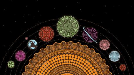 Abstract solar system wallpaper