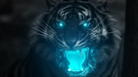 Glowing blue eyes wallpaper