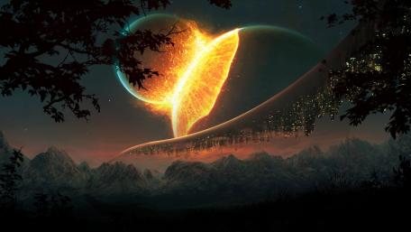 Planet collision wallpaper