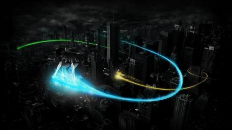 Ethereal Nightscape of a Gothic Cityscape wallpaper