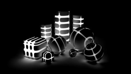 Futuristic Monochrome Shapes for Your Screen Decoration wallpaper