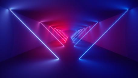 Neon Corridor of Light and Color wallpaper