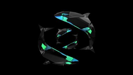 Elegant Geometric Whales in Abstract Design wallpaper