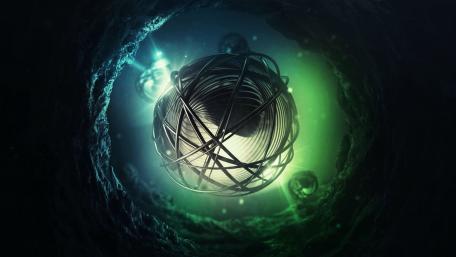 Mystical Sphere in a Dark Abyssal Realm wallpaper