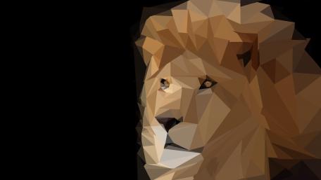 Majestic Lion in Low Poly Style wallpaper