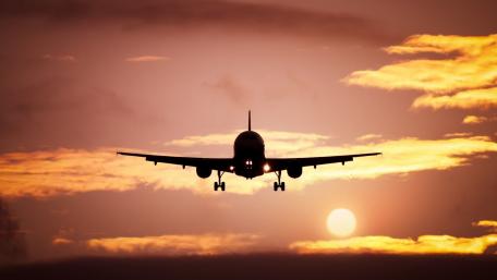Majestic Sunset Flight Over the Horizon wallpaper