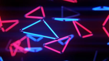 Neon Triangle Rhythm in Abstract Night wallpaper