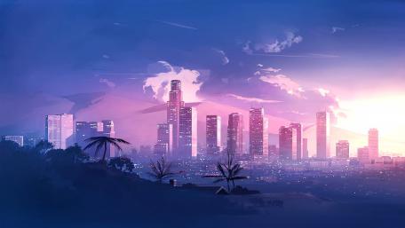 Los Angeles digital cityscape wallpaper