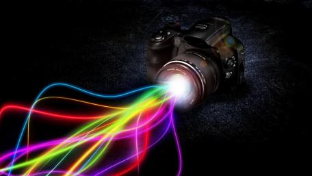 Neon Camera Burst Fantasy Wallpaper wallpaper