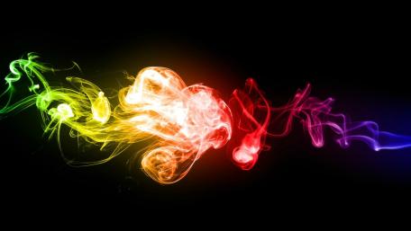 Vibrant Neon Smoke Swirls wallpaper