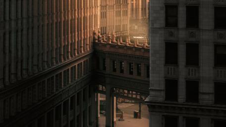 Street Between Buildings wallpaper