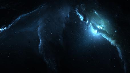 Mystic Blue Nebula Embrace wallpaper