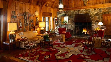Cozy Rustic Living Room Wallpaper wallpaper