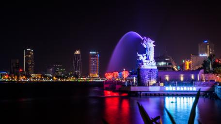 Merlion Park by night wallpaper