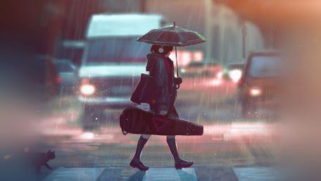 Melody in the Rainy Dusk wallpaper