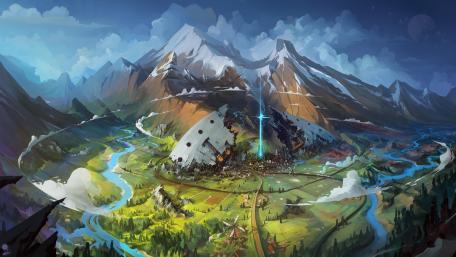 Mysterious Mountain Realm of Magic and Mystery wallpaper