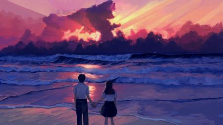 Sunset Serenade by the Sea wallpaper