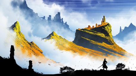 Samurai Adventure in Mystical Mountains wallpaper