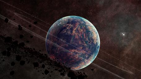 Majestic Ringed Planet in the Cosmos wallpaper