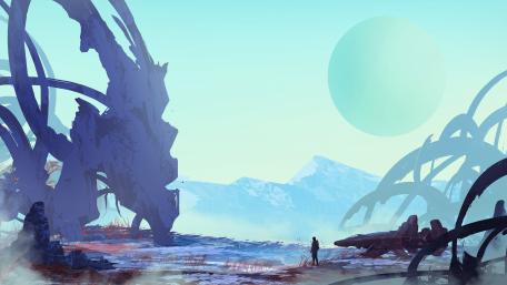 Futuristic Alien World Exploration wallpaper