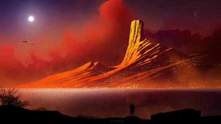 Futuristic Landscape in a Sci-Fi Realm wallpaper