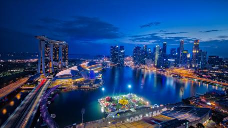 Marina Bay Sands at night wallpaper
